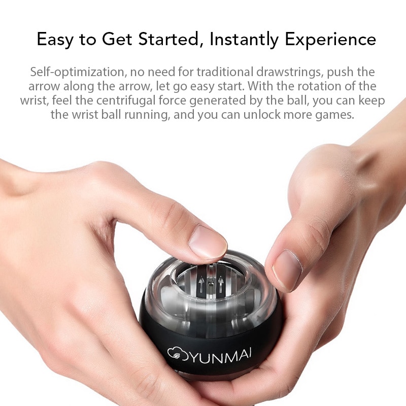 Yunmai Anti-Stress Wrist Trainer LED Gyroball Essential Spinner Gyroscopic Forearm Exerciser Gyro Ball Mi Home Kit