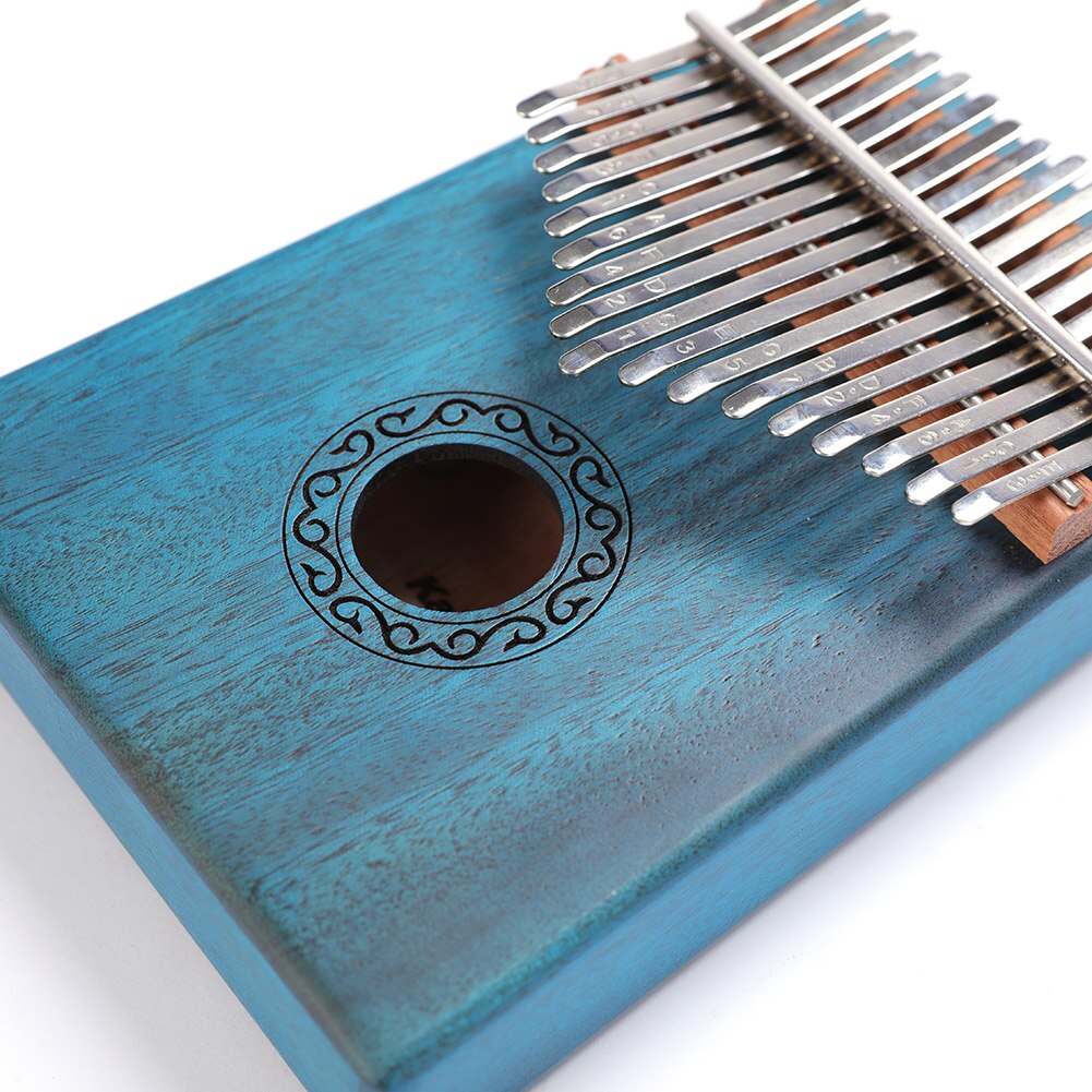 Mahogany Kalimba Thumb Piano - 17 Keys - Portable Musical Instrument with Tuning Hammer & Sticker