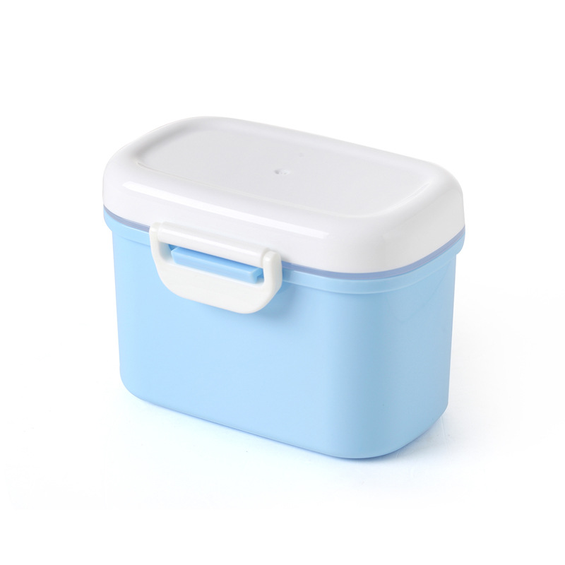 Baby tøj mælkeboks bærbar amning separat pakket lille mini mælke gitter boks snack boks stor kapacitet mælkebeholder: Himmelblå lille