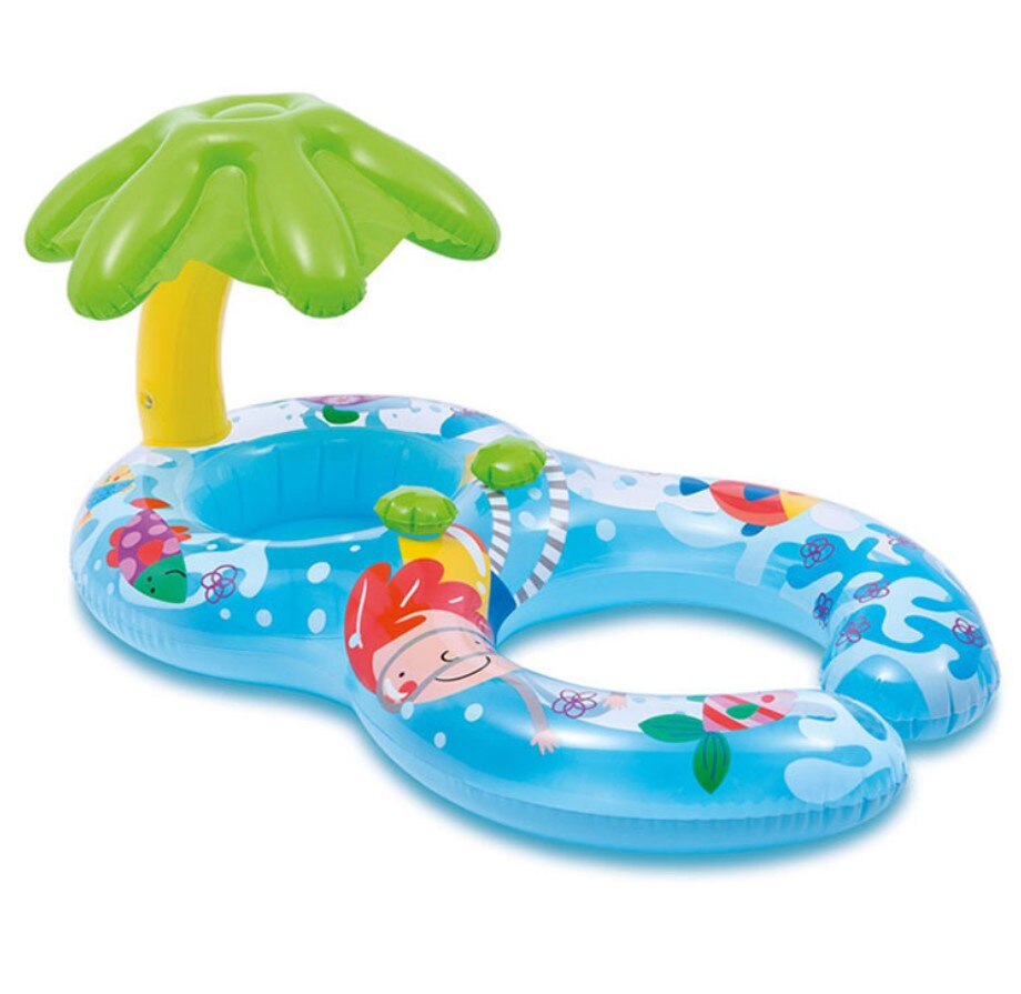 Aufblasbare Baby Schwimmen Ring Eltern-Art Doppel Schatten Schwimmen Ring Baby Aufblasbare Stiefel Mit Markise: Tree umbrella