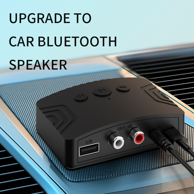 Receptor de Audio Bluetooth 5,3, adaptador inalámbrico de música estéreo USB AUX RCA de 3,5mm, compatible con reproducción de disco en U para Kit de coche, amplificador de altavoz