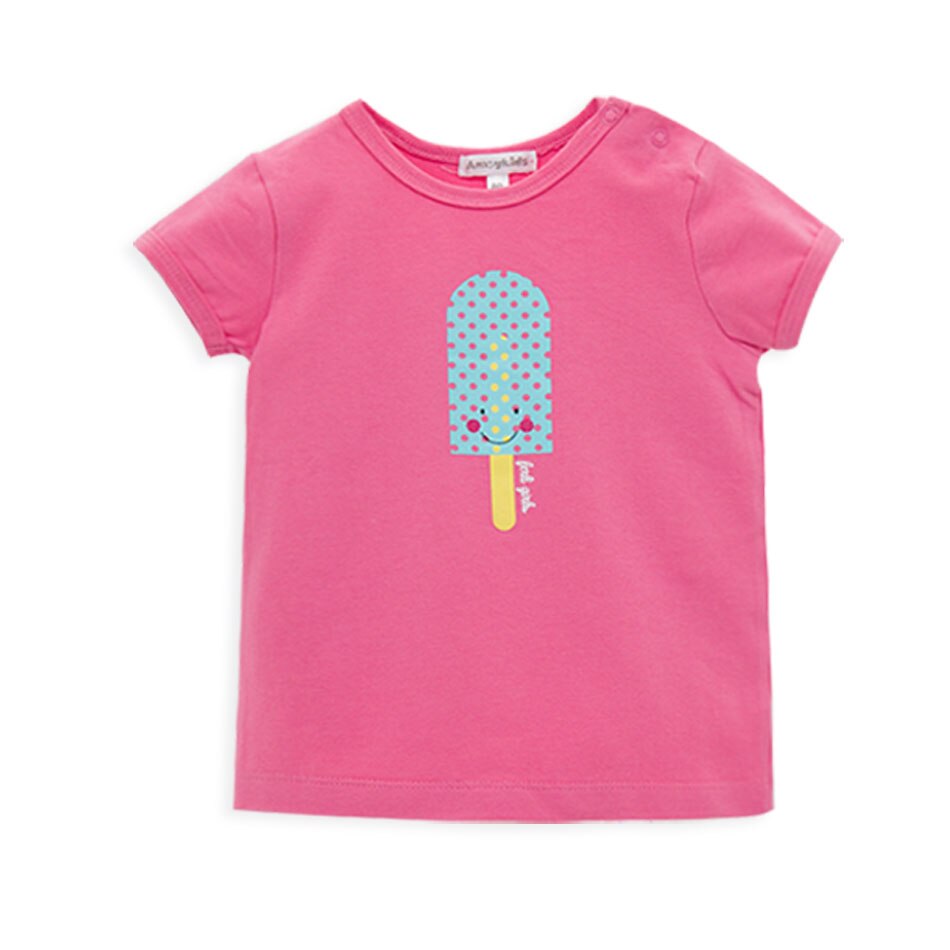 Honeyzone Baby Girl T Shirt 0-2Years Summer Cotton Pink Short-Sleeved Tops Children Kids Infantil Clothes: SY3013 / 110CM