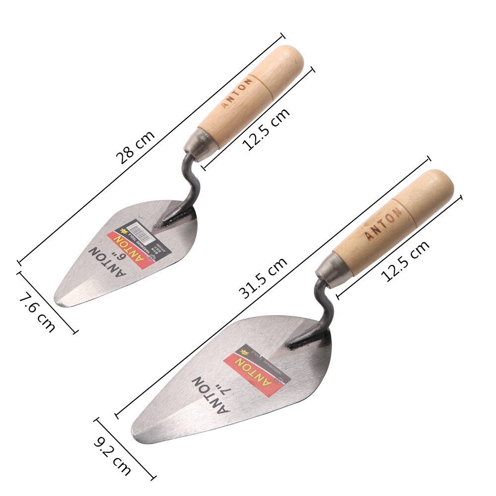 6/7 Inch Bestrating Baksteen Troffel Bouw Gereedschap Tuin Planten Tool 50 # Koolstofstaal Troffel Diy Beton Stepping Oprit