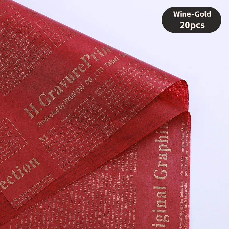 20 Blatt dünnes Geschenkpapier für englische Zeitungen im Vintage-Stil – Geschenkpapier für Blumenstrauß, Bastel- und Kunstwerke