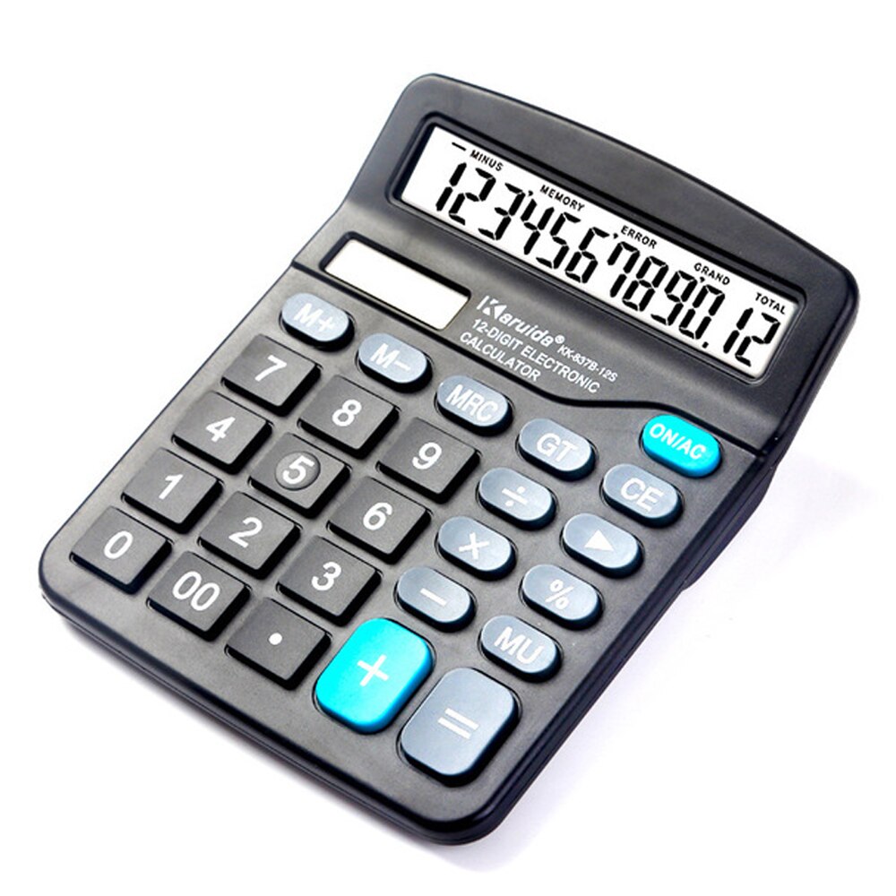Desktop Electronic Calculator Standard Function Basic Counter Big Buttons Dual Powers Solar Powered for Office Business