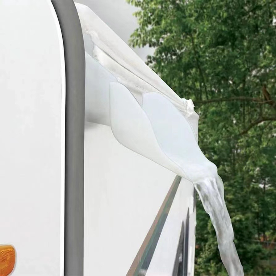 2 pçs branco caravanes telhado dreno de chuva calhas piloto dreno de telhado caravana acessórios de proteção exterior