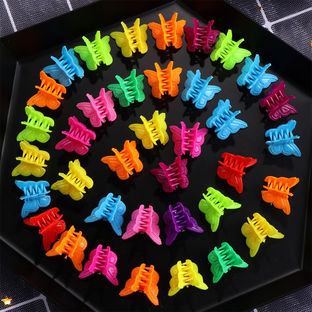 /Meisjes Gemengde Kleur Vlinder Haar Clips Grip Klauw Haarspeldjes Mini Klemmen Jaw Haarspeld Hoofdtooi Haar Styling Accessoires Tool