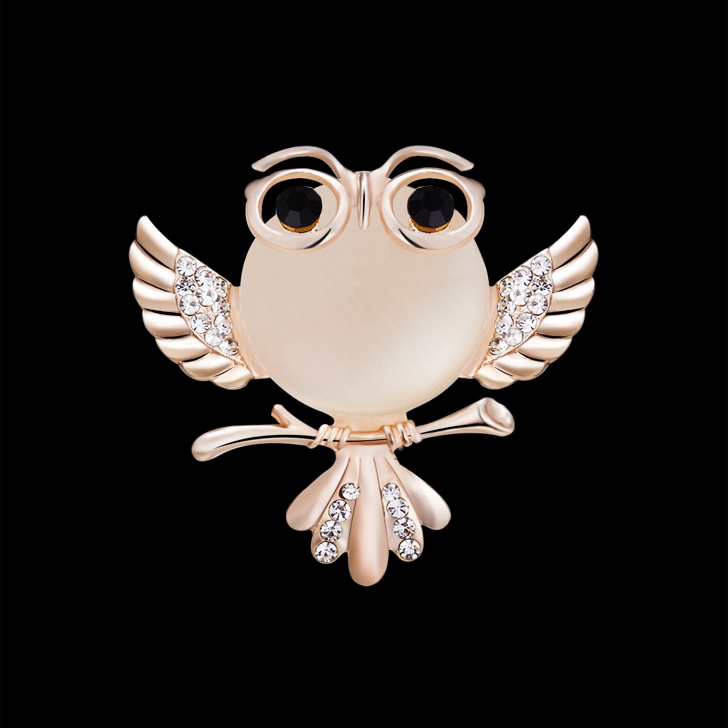 Rinhoo Cute Animal Cat Owl Bee Brooch For Women Europe And America Crystal Brooch Pins Jewelry