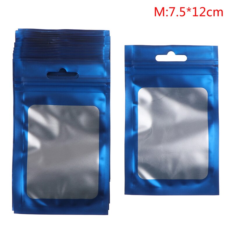 20Pcs/Pack Matte Zip lock Plastic Bag Aluminum Foil Hologram Food Pouch Small Water Proof Zipper Reclosable Pouches 3 Size: BLM