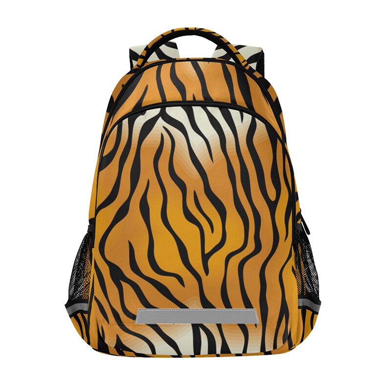 Schulrucksack mit tigerfellmuster für Teenager und jungen, großes fassungsvermöGen, reflektierender streifen, Laptop-Rucksack, mochila: 06
