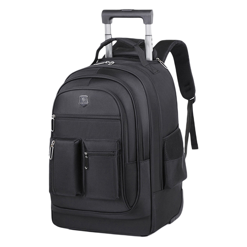 Plecak na kółkach dla dorosłych Podróżny plecak na laptopa z kółkami Bagaż podręczny na podróż służbową Dojazdy do uczelni: Black