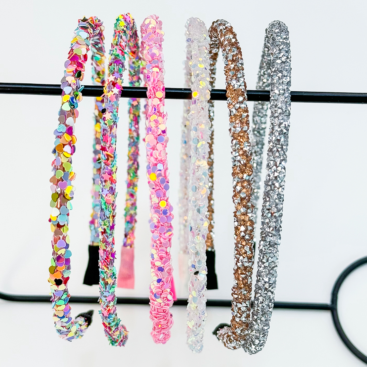 2/6 Uds. Diademas bonitas de estrellas con purpurina, diademas brillantes, diademas de cristal para niñas, decoración de para niños, accesorios para el cabello