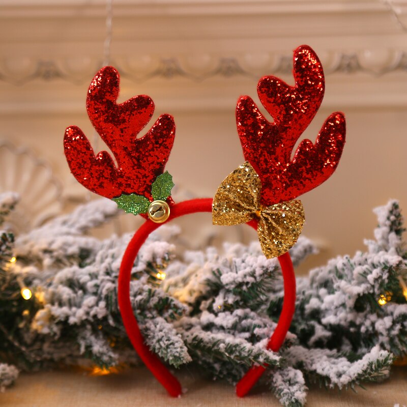 Kerst Hoofdbanden Xmas Haaraccessoires Hoofdbanden Fancy Reindeer Antlers Haarband Xmas Party Decor Hairhoop: Rood