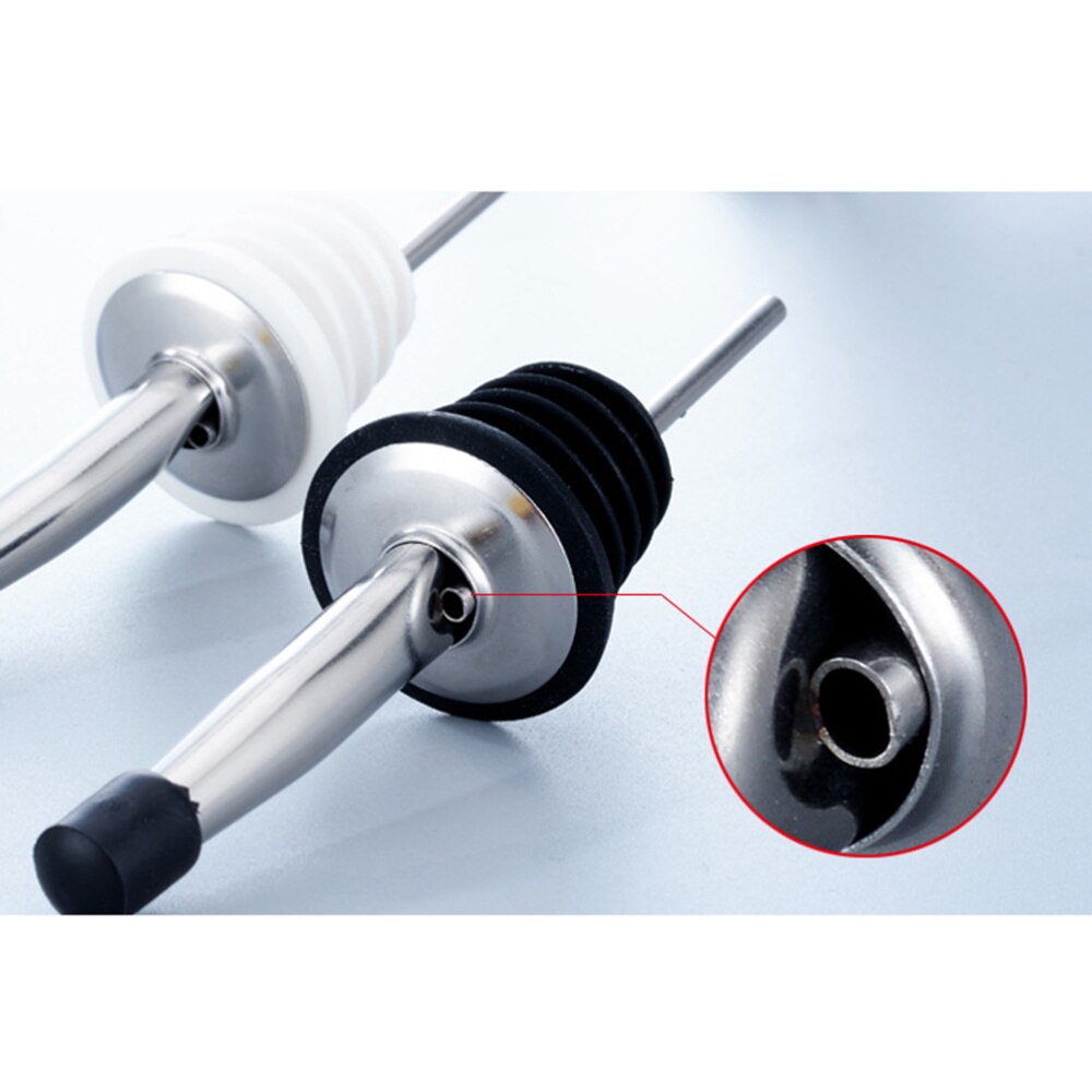 5pcs Stainless Steel Pourer Bottle Stopper Pourer Oil Stopper with Lid for Bar Party Restaurant (Rando