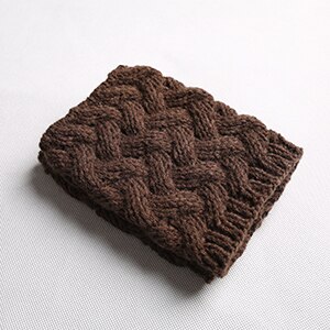 1 Pair Women's Knitted Boot Cuff Socks Leg Warmers Christmas Boot Cover Autumn Winter Christmas boot cover: dark coffe