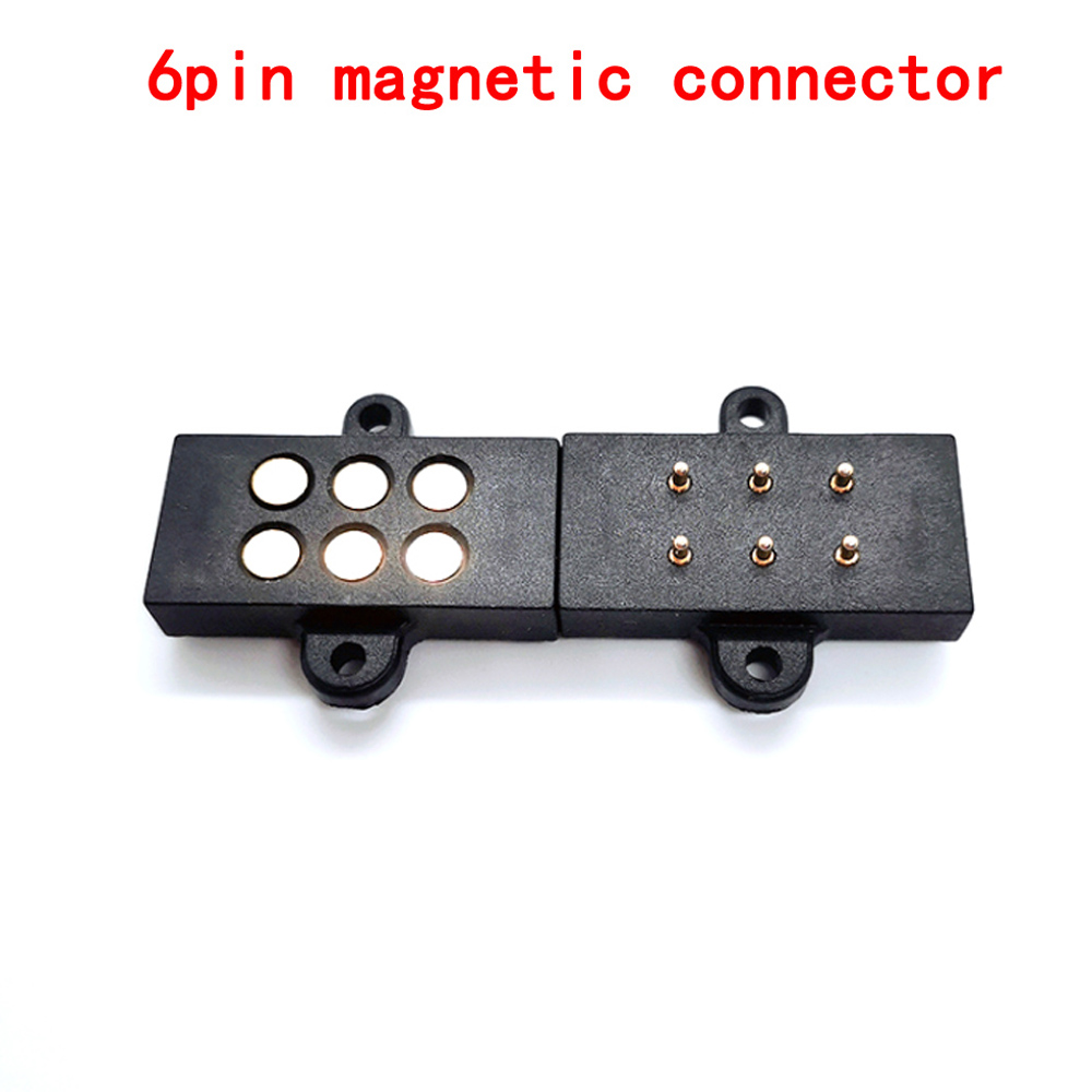 3set 6P Magnetic Pogo Pin Connector 6 Positions Pitch 2.2mm 3A Spring Loaded Header Contact for Charge Data Transfer cable Probe