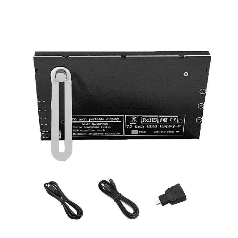 Écran compatible HDMI de 7 pouces pour Raspberry Pi 3B/3B +/4B/4B +/ZERO, Mini Module PC sans écran tactile, 1024x600 IPS, haute puissance: Black
