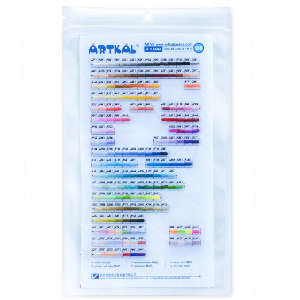 Artkal perler fysisk farvekort