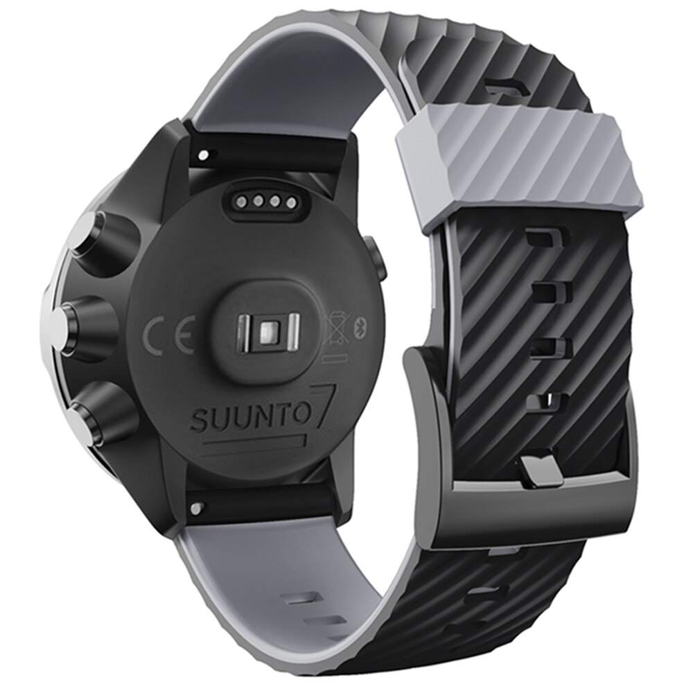 Sport silikon klokke og reim for suunto spartan 7/ suunto 9/ suunto spartan sport håndledd hr /suunto  d5 armbånd justerbar reim: Svart grå
