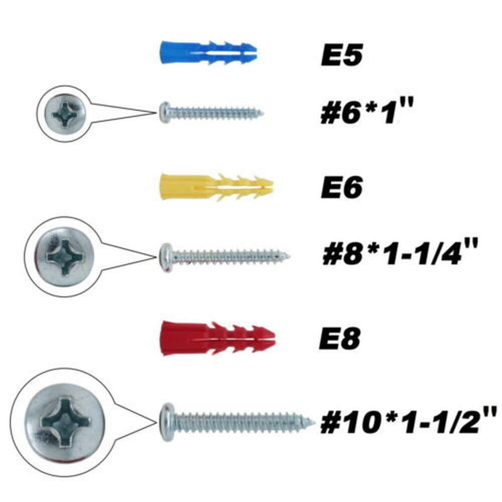 Plastic Self Drilling Drywall Ribbed Anchors with Screws Assortment Kit,100 Pcs