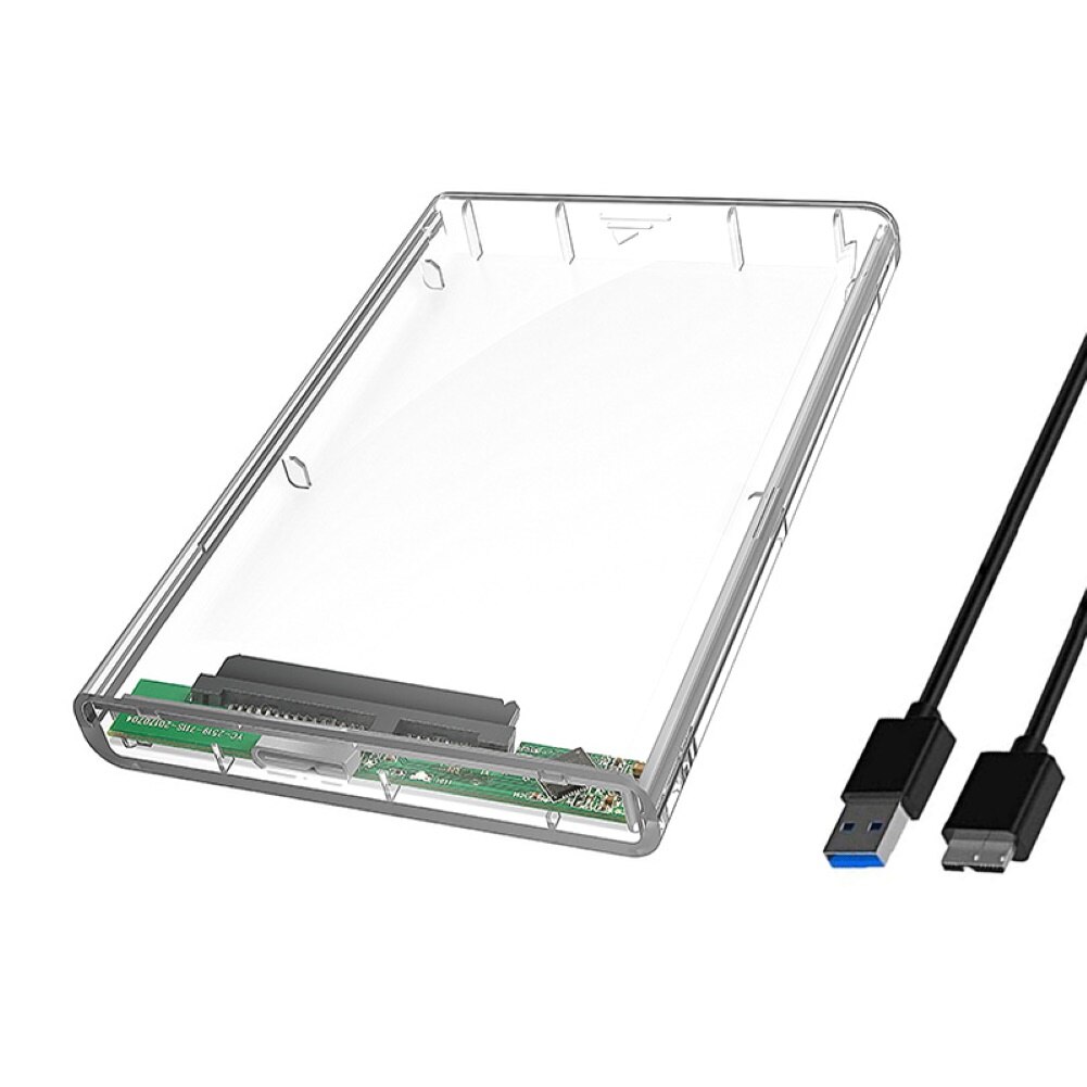 Boîtier de disque dur USB3.0 2.5 pouces Port série SATA SSD boîtier de disque dur Support 6 to boîtier de disque dur externe Mobile transparent: Default Title