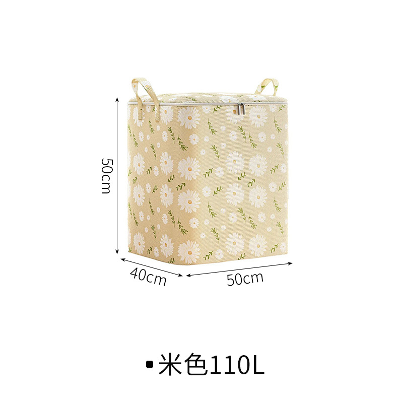 Large capacity household non-woven storage bag quilt clothing storage box wardrobe portable moving bag storage box with handle: green