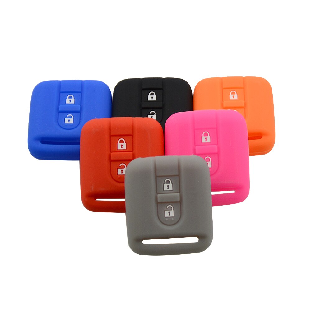 Okeytech afstandsbediening autosleutel siliconen hoesje voor nissan qashqai micra navara almera note rubberen hoesje beschermhoes 2 knoppen