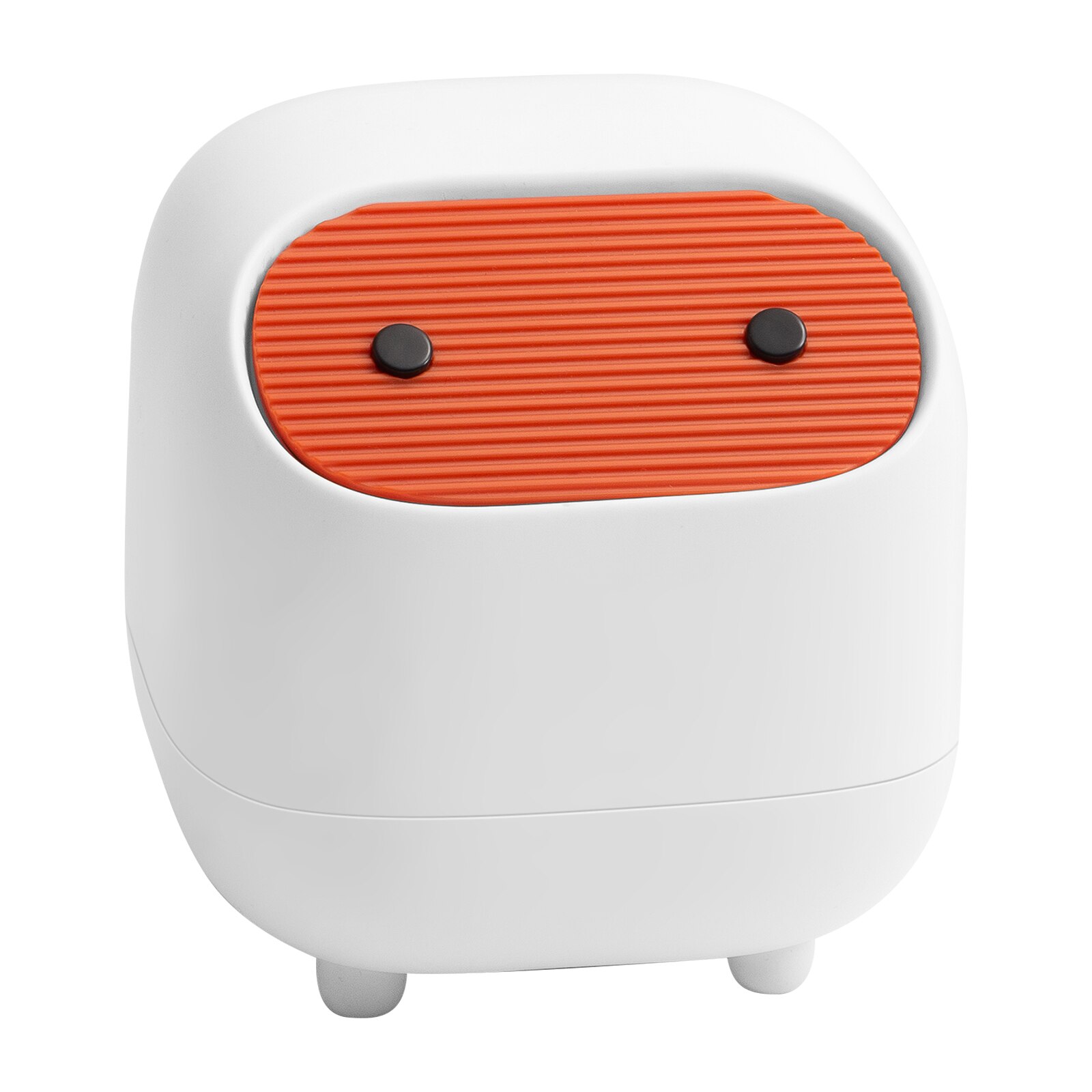 Cartoon Desktop Trash Can Plastic Dumpster Small Beautiful Trash Can Mini Waste Bins Office Kitchen Supplies: White