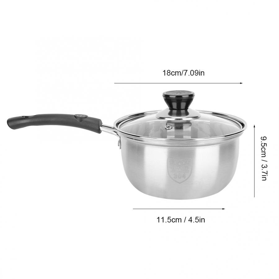 Stainless Steel Thick Milk Pot Non-Stick Cooking Sauce Pan for Home Coffee Shop Restaurant Multi purpose Cookware