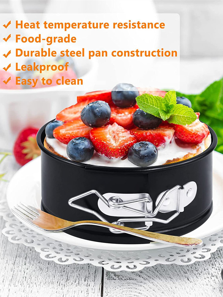 Molde para hornear de acero al carbono de 12/14/16/18/20/22 CM, utensilios para hornear antiadherentes con forma de resorte, bandeja redonda para hornear pasteles, herramienta para pasteles, utensilio de cocina