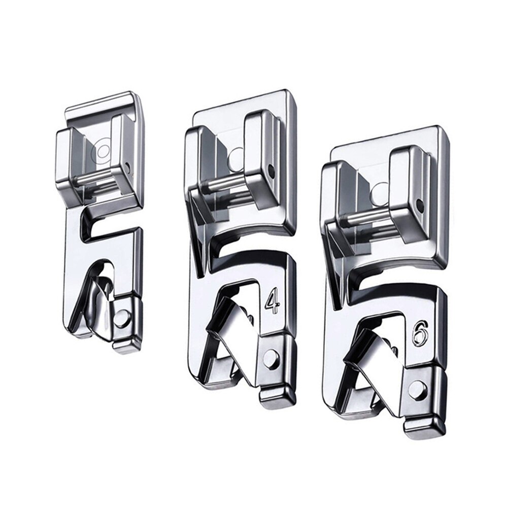 3Pcs Sewing Machine Presser Foot Set Narrow Rolled Hem Presser Feet Foot for Brother Janome Snap on Foot Sewing Accessories