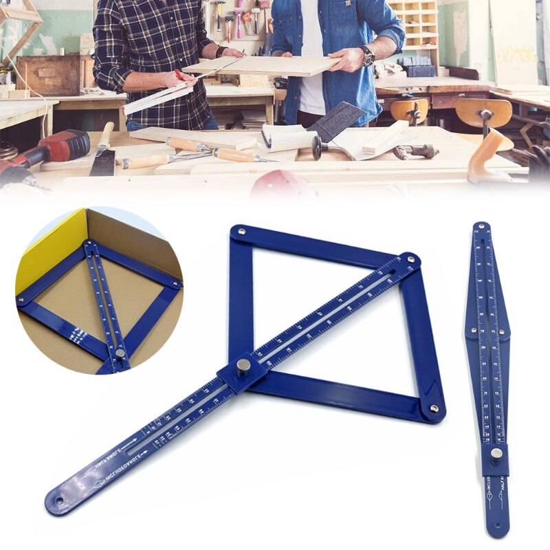 Transportador multifuncional de 38cm y 45cm, modelo de carpintería, herramienta de ángulo cuadrado para manualidades, buscador de esquinas, regla cuadrada