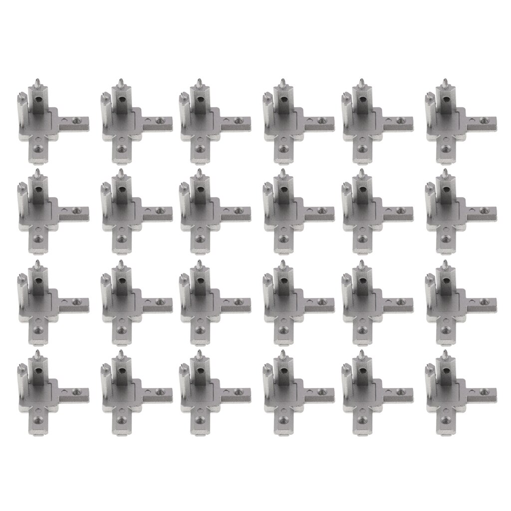 24Pcs 3 Way 90 Deg Interior Connector Bracket For Metal Profile Access