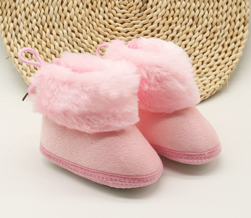 Ma & Baby 0-18M Pasgeboren Baby Baby Meisjes Snowboots Anti-Slip Winter Warm Lace Up faux Fur Schoenen