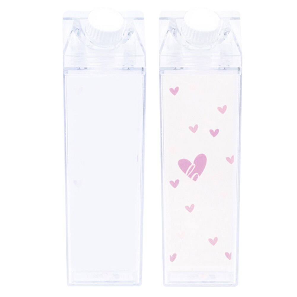 500ML Wasser Flasche BPA FREI Kunststoff Klar Milch Karton Kasten transparent draussen Sport Reise Saft Trinken Tasse