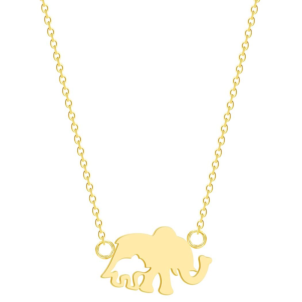Bella collana elefante animale thailandia moda donna gioielli Vintage in acciaio inossidabile Mini collana pendente moda oro