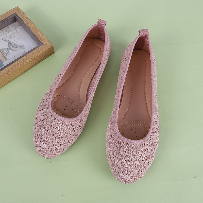 Pupuda sko dame sommer loafers komfortable joggesko damer pustende gode kvinner fritidssko flate båtsko: Rosa / 6.5