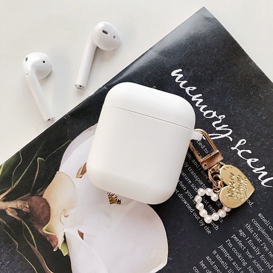 Per AirPods 2 Caso Corea del Simpatico Orso Del Fumetto di Caso di aria baccelli di lusso Fiore Portachiavi Auricolari In Silicone per il Caso di apple air baccelli copertura: C8