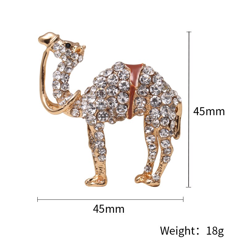 Classique cristal Camel chat chien abeille Animal strass broche broches Antique or métal écharpe épingles bijoux fête vêtements décors: Camel