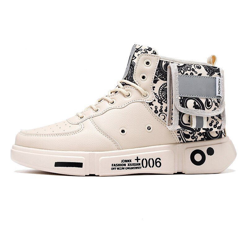 Mænd fritidssko drengetrend komfortabelt mærke mænd lomme sneaker fritidssko zapatillas hombre sko til mænd: Khaki / 41