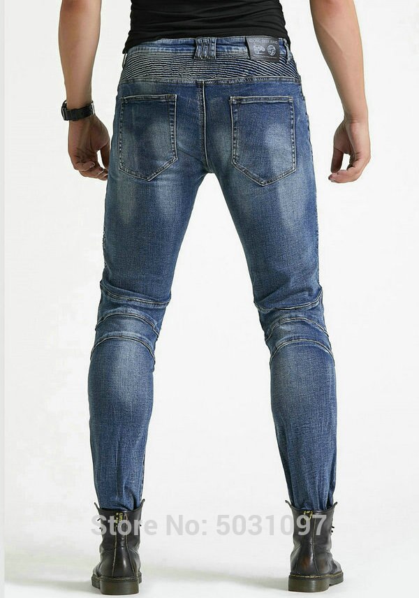 Loong Biker 114-25 100% Katoen Moto Rcycle Rijden Jeans Beschermende Casual Broek Moto Sport Losse Rechte Broek Leisure jeans