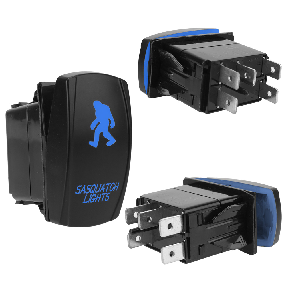 SPST Carling Switch Car Boat Truck Rocker Switch 12V 24V 1pc 5 Pin Marine Switch Waterpoof ON-OFF Blue LED