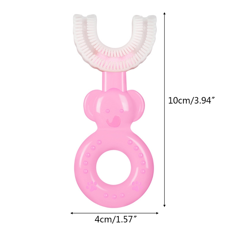 Kids U-Vormige Tandenborstel Food Grade Zachte Siliconen Borstel Hoofd, 360 ° Orale Tanden Reinigen Voor Peuters En Kinderen 87HD