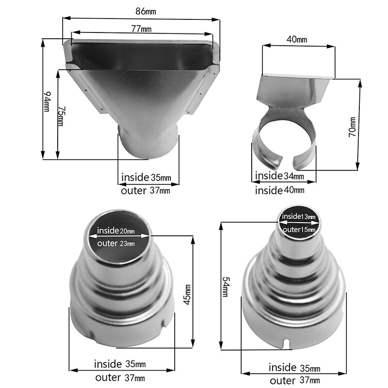 Heat Gun Nozzles Electric Heat Air Guns Nozzles Air Gun Accessories Diameter 35mm For DIY Shrink Wrap
