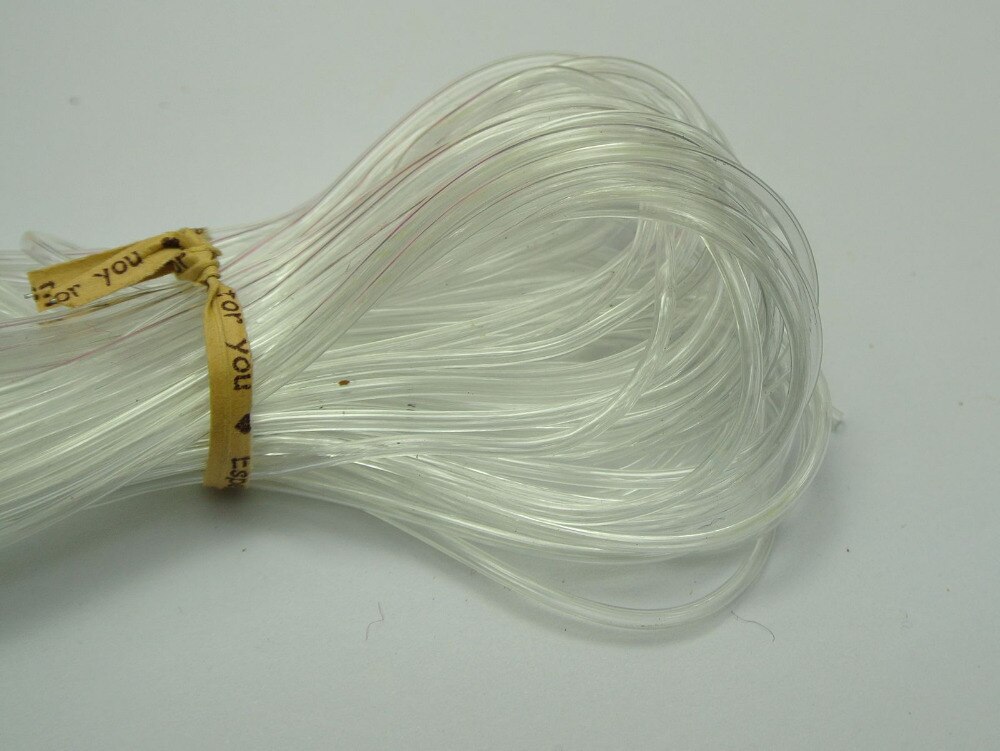 Cordon de bijouterie Transparent Transparent | Couvercle de tube en caoutchouc creux, 2mm, accessoires décoratifs pour fil à mémoire de 15 mètres