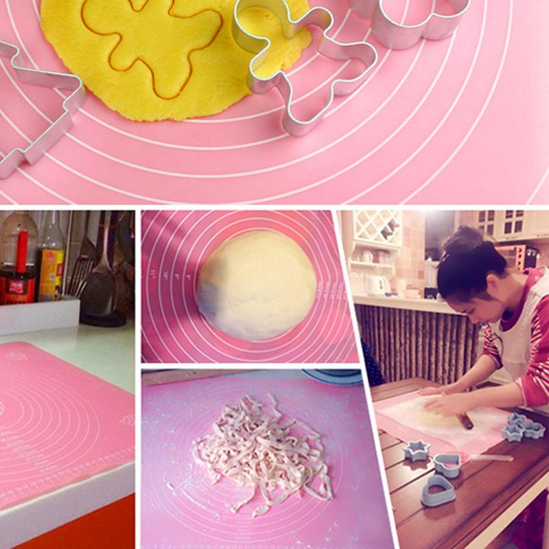 50.5*40.5cm Keuken Siliconen Bakplaat Rolling Deeg Gebak Gebak Bakvormen Liner Pad Mat Oven Pasta Koken Gereedschap