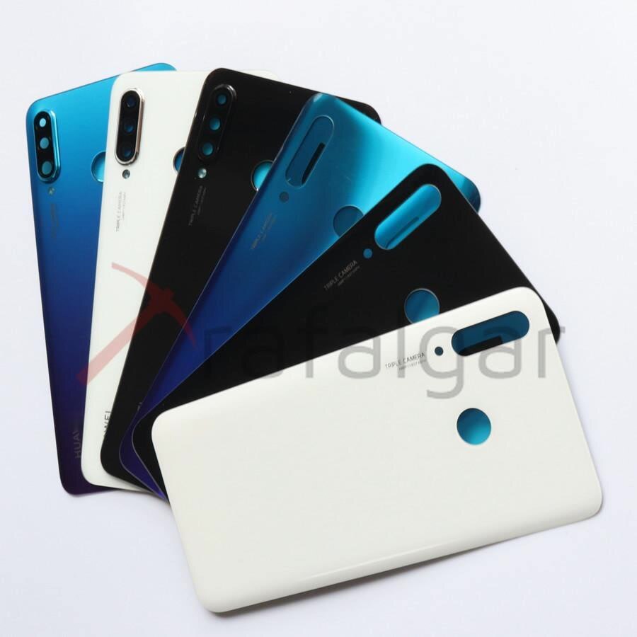 Til huawei  p30 lite batteridæksel bagside glaspanel nova 4e baghus dørkasse med udskiftning af kameraglas linse mar -lx1