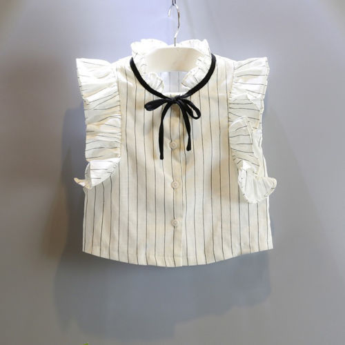2 STUKS Set Meisjes Jurk Kinderen meisje gestreepte mouwloze Tops + solid Rok Outfits Kleding set
