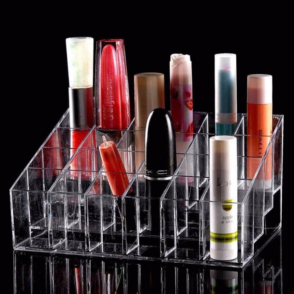 Klar Acryl 24 Kosmetische Veranstalter machen-hoch fallen Halfter Ständer Lager Kasten Lippenstift Kosmetik Schmuck Kosmetik Kasten
