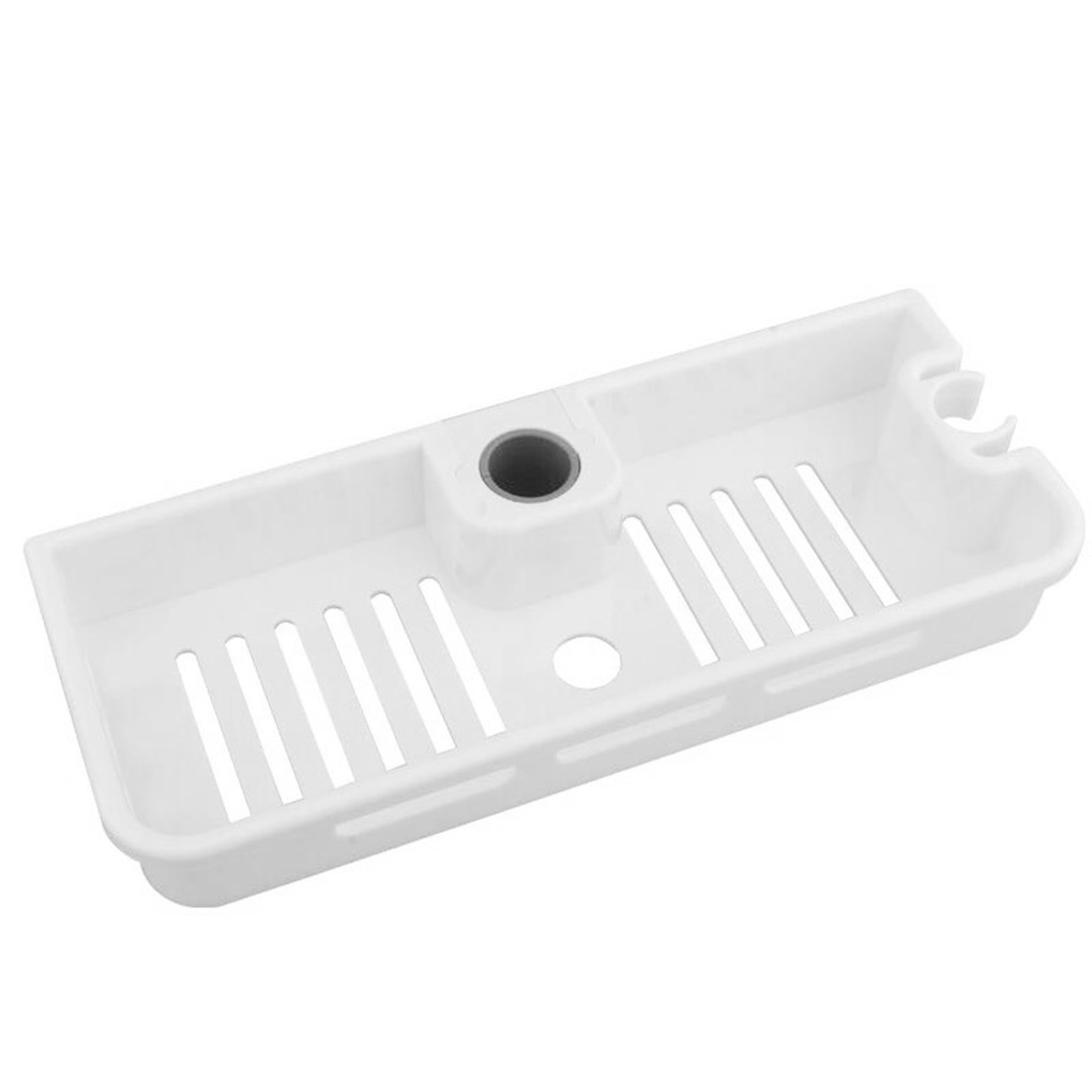 RecabLeght Detachable Bathroom Shower Shelf Rectangle Storage Holder ABS Plastic Bathroom Accessories Organizer Tray For Shampoo: white